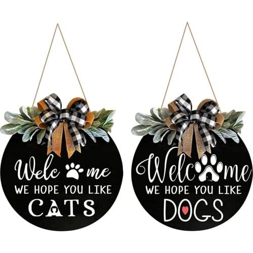 Door Welcome Wreath Sign- Decorative Rustic Front Door Farmhouse Porch Décor