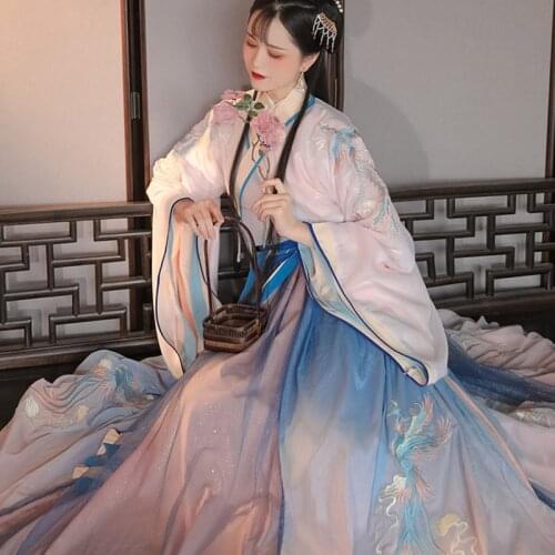 Fairy Hanfu For Women Princess Dress Chinese Style Clothing Stage Costume Festival Clothes Cosplay Outfits Folk Dancewear DL7134