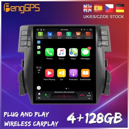 For Honda Civic 10 FC/2015-2020 Android PX6 Carplay Car Multimedia Player GPS Navigation Auto Radio Stereo DVD HeadUnit