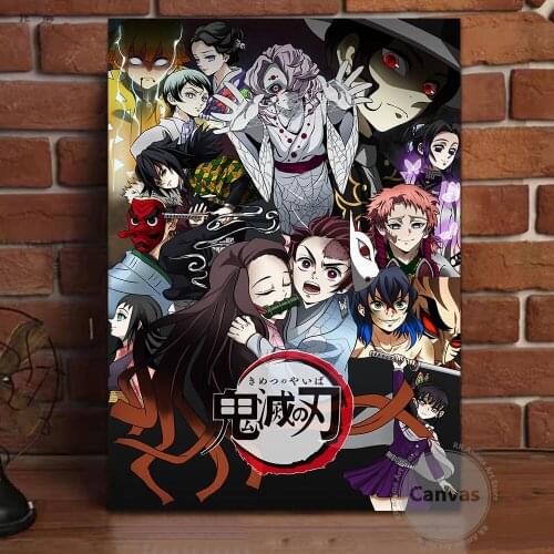 Canvas Anime Demon Slayer Pictures Home Decoration Paintings Poster HD Prints Wall Art Modular Living Room