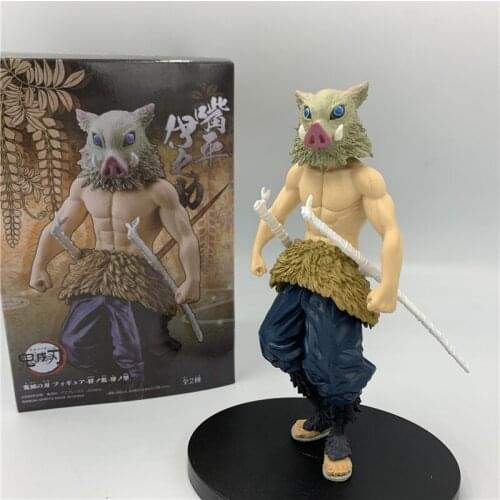 Demon Slayer Kimetsu no Yaiba Hashibira Inosuke Sword Standing Ver. PVC Action Figure Tanjirou Inosuke Classic Color Toy 16cm