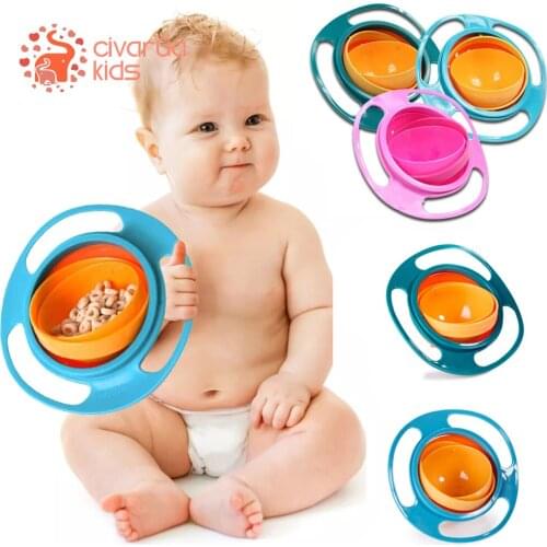 Creative 360 Rotate Spill-Proof Universal Gyro Bowl Baby Food Dinnerware Kids Eating Training Bowls Feeding Learning Dishes