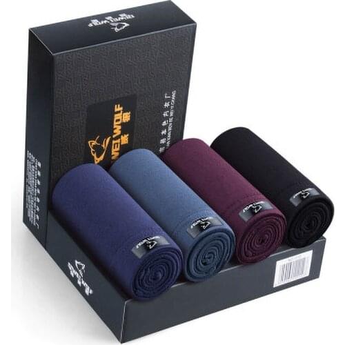 2020 Hot Mens 4Pcs/lot Underwear Soft Boxers Bamboo Fiber Boxer Men Solid Boxer Shorts Boxers Mens Underwear Free Shipping