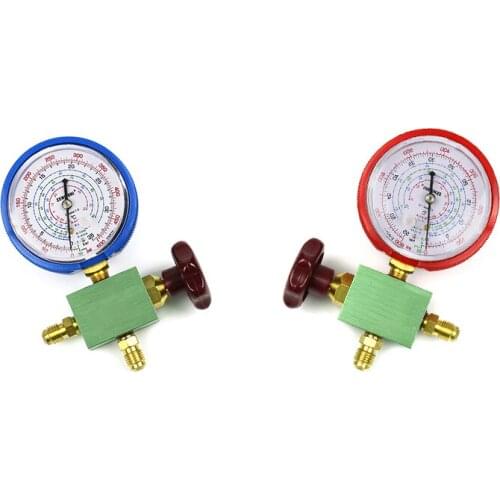 With Valve A/C Air Conditioning R134a R404a R22 R410a Manometer High Quality 1pcs/2pcs High/Low Pressure Manifold Gauge