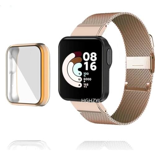Milanese Strap For Xiaomi Mi Watch Lite Band Metal Bracelet With Case Bracelet Protector For Mi Watch Lite watchband Accessories