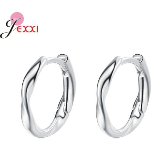 Minimalist Geometric Hoop Earrings for Women Authentic 925 Silver Small Simple Ear Hoops Fine Jewelry Gifts Brincos