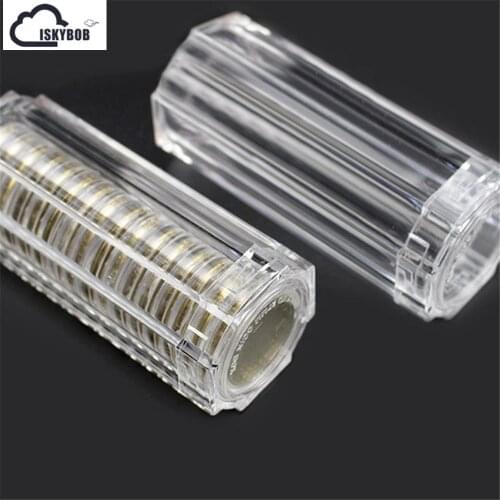 New Plastic Clear Capsule Box Collection Tube Holder Case Storage For 30mm Coins