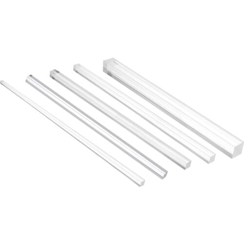 Uxcell 1/2pcs Acrylic Plexiglass Rod Square Shape 3x3x250/8x8x250/12x12x250/15x15x250mm Clear Solid PMMA Bar