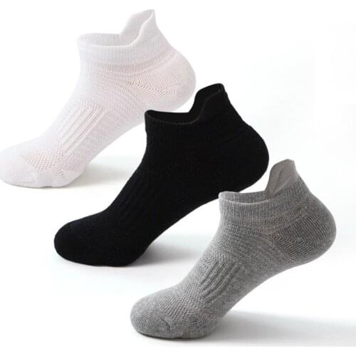 Solid Mesh Men Socks Invisible Ankle Socks Men Summer Breathable Thickening Boat Socks Size EUR 39-44 towel bottom socks