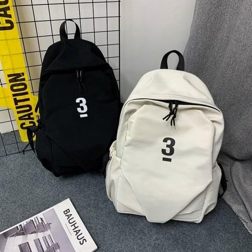 2021 Solid Color Fashion Mans Backpack Nylon Waterproof School Bags For Boys Large Capacity Travel Backpacks