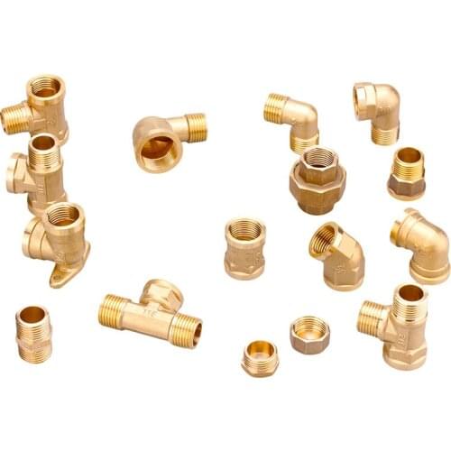 1/8 ''1/4 ''3/8'' 1/2'' 3/4 '' Thread Reducer Adapter Brass Copper Connector Inner Outer Durable Plumbing Water Pipe Fittings