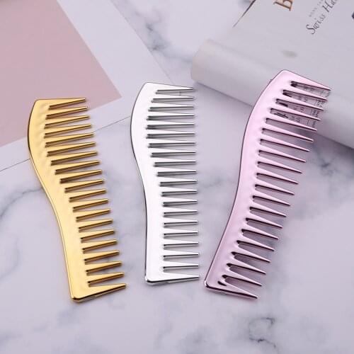 Resin Electroplating Hairdressing Comb Scalp Massage Hair Brush Large Wide Tooth Comb Haircut Tool Salon Barber Combs