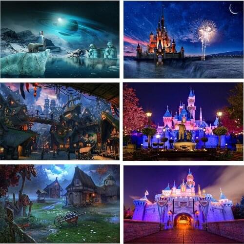 Full Diamond Painting Square Round 5D DIY Fantasy Disney Castle Cross Stitch Kit Rhinestone Inlaid Embroidery Home Decoration