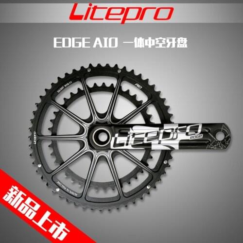 Litepro EDGE AIO Hollow Double Chainring road bike Crankset Crank 53T/59T 50/34T 52/36T for road bike 170/172.5mm with BB 68-73m