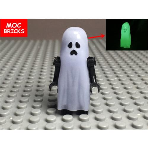 Single Sale MOC Bricks DIY Black Luminous Ghost skeleton Assembly action figure Educational Building blocks children toys gifts