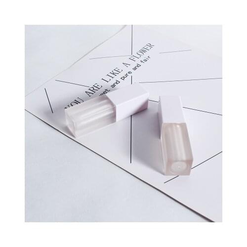 New 5ml Empty Lip gloss Tubes Square shape,White Lid Clear Lip glaze tube Mini Sample vials Cosmetic Packing container