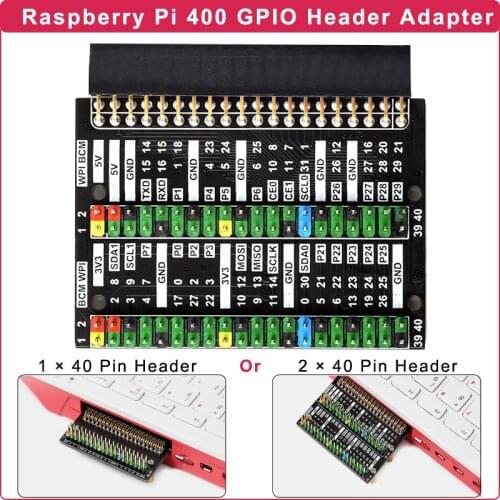 Raspberry Pi 400 GPIO Interface Adapter Module 2 x 40PIN / 1 x 40PIN Header Adapter GPIO Extension Board for Raspberry Pi 400