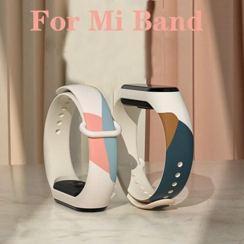 Silicone Watch strap For Xiaomi Mi Band 4 5 Bracelet Mi Band 3 Replacement belt Rubber Cartoon Design Wristband for miband 5