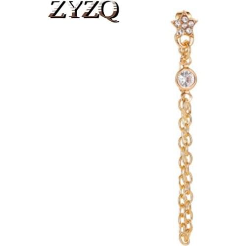 ZYZQ Punk Style Stud Earrings For Women Euro Style Long Drop Ear Chain Personality Girls Favorite Ear Jewelry Wholesale Lots