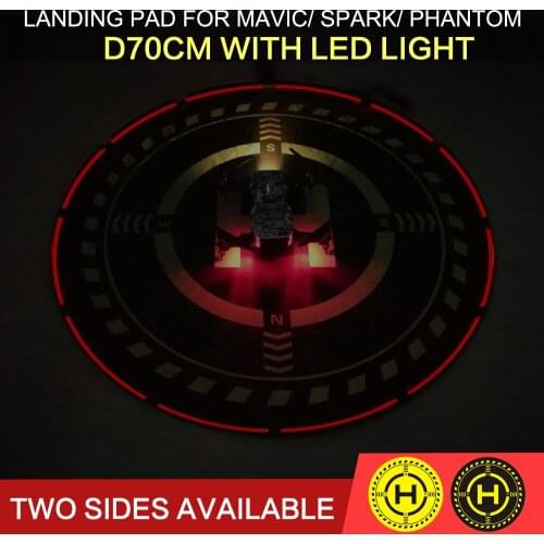 Foldable Landing Pad Helipad Landing Field D70cm with Light for DJI MAVIC AIR/ MAVIC 2 PRO/ SPARK/ PHANTOM 3 4 FIMI X8 SE Drone
