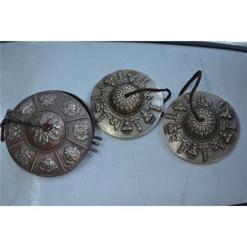 Antique old Chinese Tibet Buddhism drives the Devil Instrument copper gum-gum,Carving pattern,Big model, Free Shipping