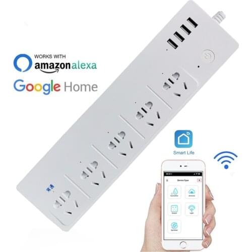 Smart Power Strip AU Plug 4 USB Charging Socket 2M Extension Cable 4 Outlet Independent Control Master Switch Often Electricity