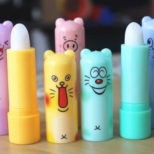 Moisturizing Colourless Cartoon Lip Balm Natural Plant Extract Hyaluronic Acid Nourishing Lip Plumper Lip Lines Anti Aging TSLM1