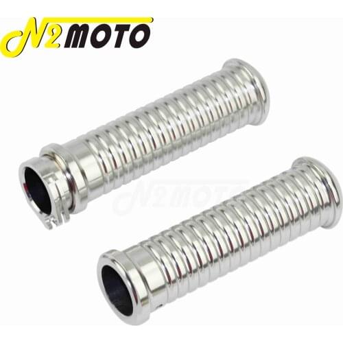 Sliver CNC Aluminum 25mm Motorcycle Handlebar Grip Rough Craft for Harley Davidson Custom Bobber Chopper