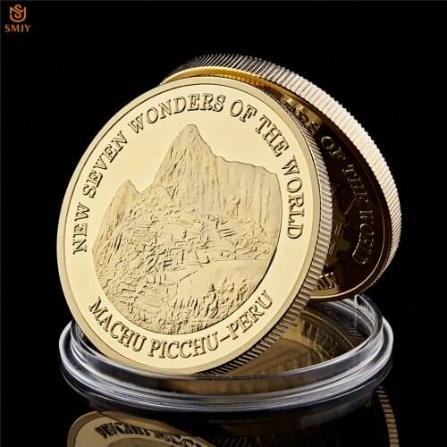 World Places Of Interest 2007 Peru Machu Picchu Gold Metal Commemorative Coin Collection For Gifts