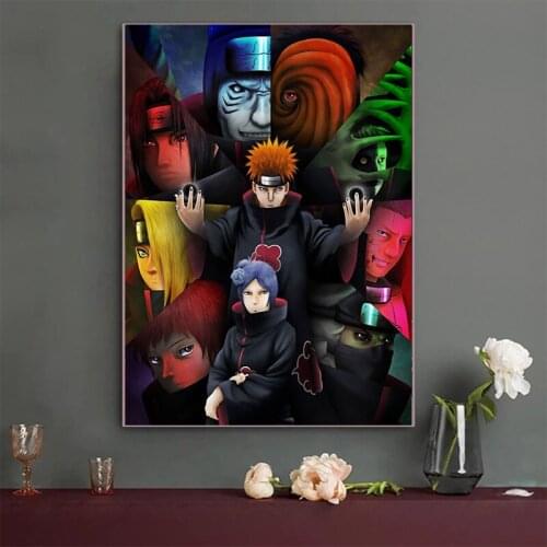 Japanese Anime Canvas Painting Akatsuki Naruto Posters and Prints Print Mural Pictures Childrens Room Home Wall Decoration