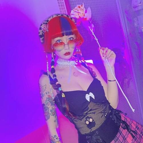 Womens Lace Sexy Vest White Bow Cool Halter Y2k Hot Girl Corset Top Black Slim Crop Top Camisole Female Clothing Tanks 2021