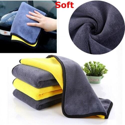 Cloth Double Sided High Density 1pc New Wiping Absorbent Car Care Car Cleaning Towel Hemming Microfiber Coral Velvet