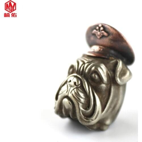 1PCS Hot!!! White Copper Cartoon Dog Head Officer Knife Beads EDC Tool Accessories Outdoor Survival Parachute Paracord Beads