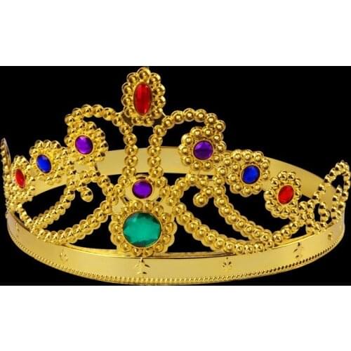 1PC Halloween King Crown Hat Plastic Queen Princess Prince Crown Holiday Performance Birthday Party Props