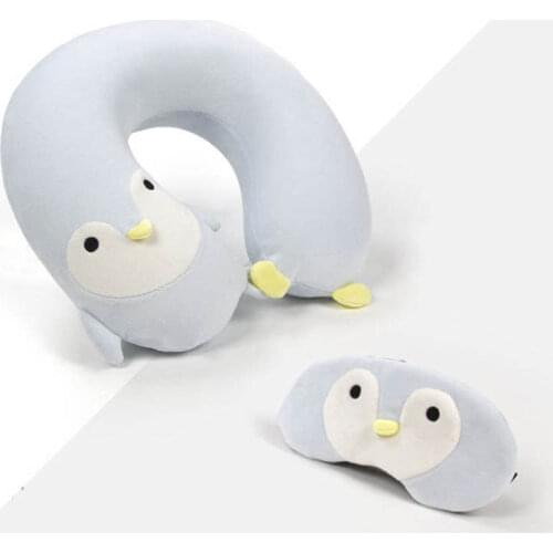2 In 1 U-Shape Neck Pillow Eye Mask Memory Foam Travel Pillows for Airplane Car Train Office Nap Headrest Waist Cushion almohada
