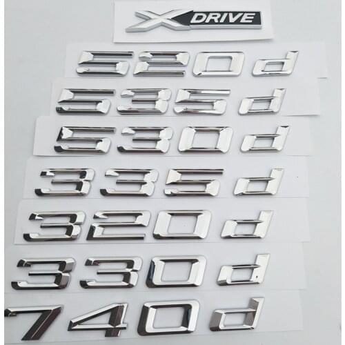 20pcs MIX New Car Styling 3D 520d 320d 120d 740d 318d 530d 330d 525D Auto Sticker Emblem Boot Rear Badge For M3 M5 X1 X3 X5 X6