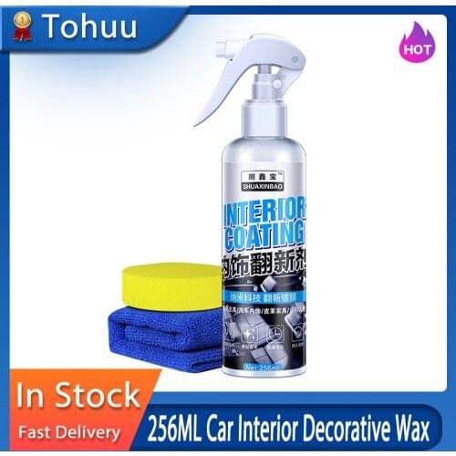 256ML Car Interior Cleaning Agent Auto Roof Cleaner Leather Flannel Woven Fabric Water-free Cleaning Agent