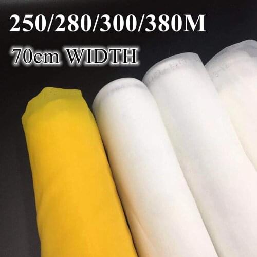 5/10/20 Meters 250/280/300/380M Silk Screen Printing Mesh 70CM Width 100T/110T/120T/150T White Polyester Screen Printing Mesh