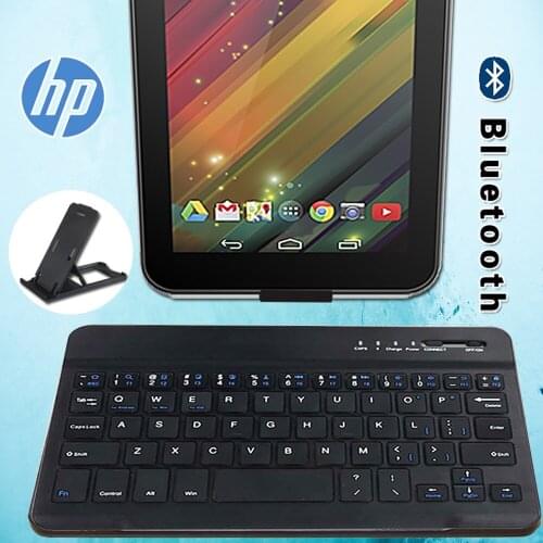 English Ultra-thin Wireless Bluetooth Tablet Keyboard for HP Pro 8 Tablet/Slate 7/Stream 7 Tablet Rechargeable Keyboard+Bracket