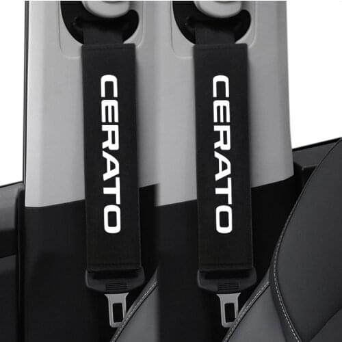 2pcs Car seat belt cotton protection Cover case for KIA Cerato k3 Cerato 2 Cerato 3 2011 2018 2019 Emblems
