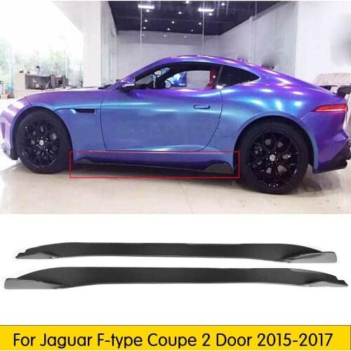 Carbon Fiber Side Skirts For Jaguar F Type 3.0 Coupe Convertible 2015 2016 2017 Car Tuning Parts Apron Extension Lip Body kits