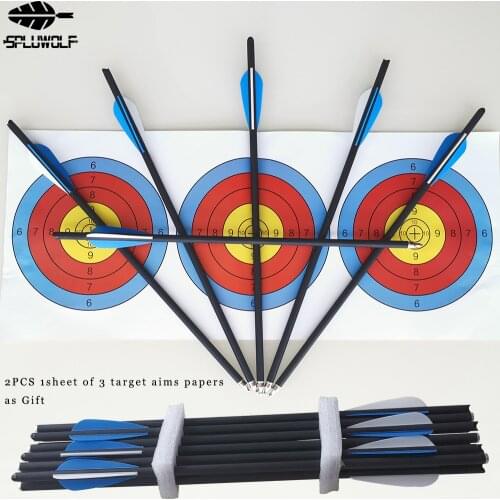 Target Papers+ 16"17" 20" 22"12PCS Hunting Archery Bolts Crossbow Carbon Arrow Spine 400 W Shooting Target Paper Gift Stickers