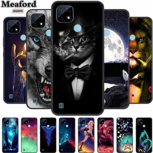 For Realme C21 Case Soft TPU Silicone Back Cover Luxury Phone Case For Realme C21 C 21 Fundas For OPPO Realme C20 Bumper 6.5"