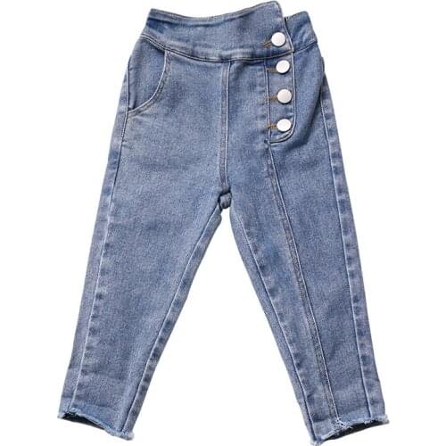 Jeans for Kids Girls Trousers Autumn New Spring Fashion Casual Solid Kids Baby Slim Children Denim Pants Jeans