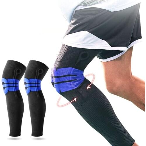 Elastic Sports Knee Protector Patella Brace Support Kneepad Silicon Padded Basketball Volleyball Knee Pads Sleeve Fitness Gear