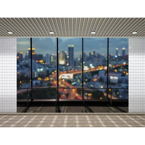 Lyavshi Office Window City Night Lights Decoration Photography Backdrop Photographic Background for Photo Studio Props