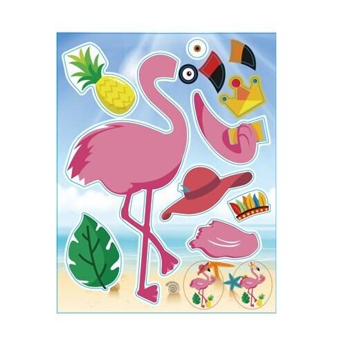 Hawaii Party Decor Hawaiian Sticker Flamingo Parti Hawaiian Turtle Ice Cream Sticker Tropic Forest Theme Sticker Hawaii Sticker