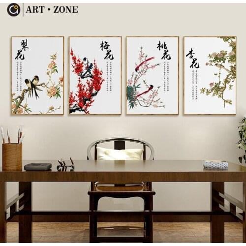 Chinese Plum blossom Flower Plants Botanical posters prints canvas paintings wall art for living room decor bedroom aesthetic