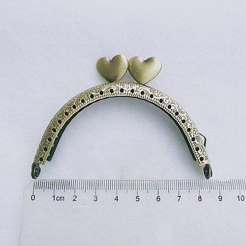 8.5cm girl coin purse metal clasp bag frame accessories hardware knurling mouth golden heart buckle 10pcs/lot
