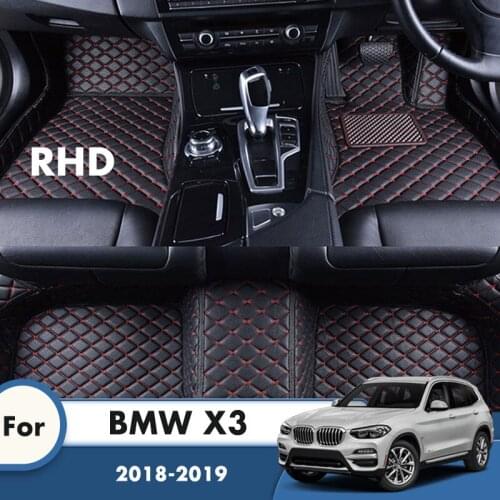 RHD Carpets For BMW X3 2019 2018 Car Floor Mats Rugs Artificial Leather Waterproof Foot Liners Custom Auto Interior Accessories